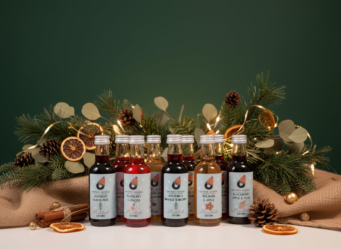 7 miniature cordial bottles
