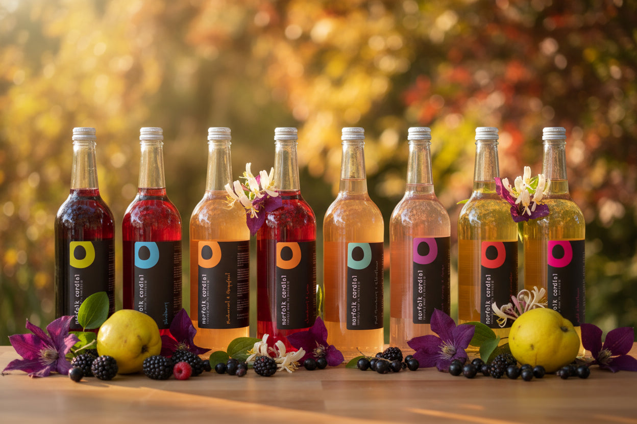 Norfolk Cordial range in Autumn photoshoot