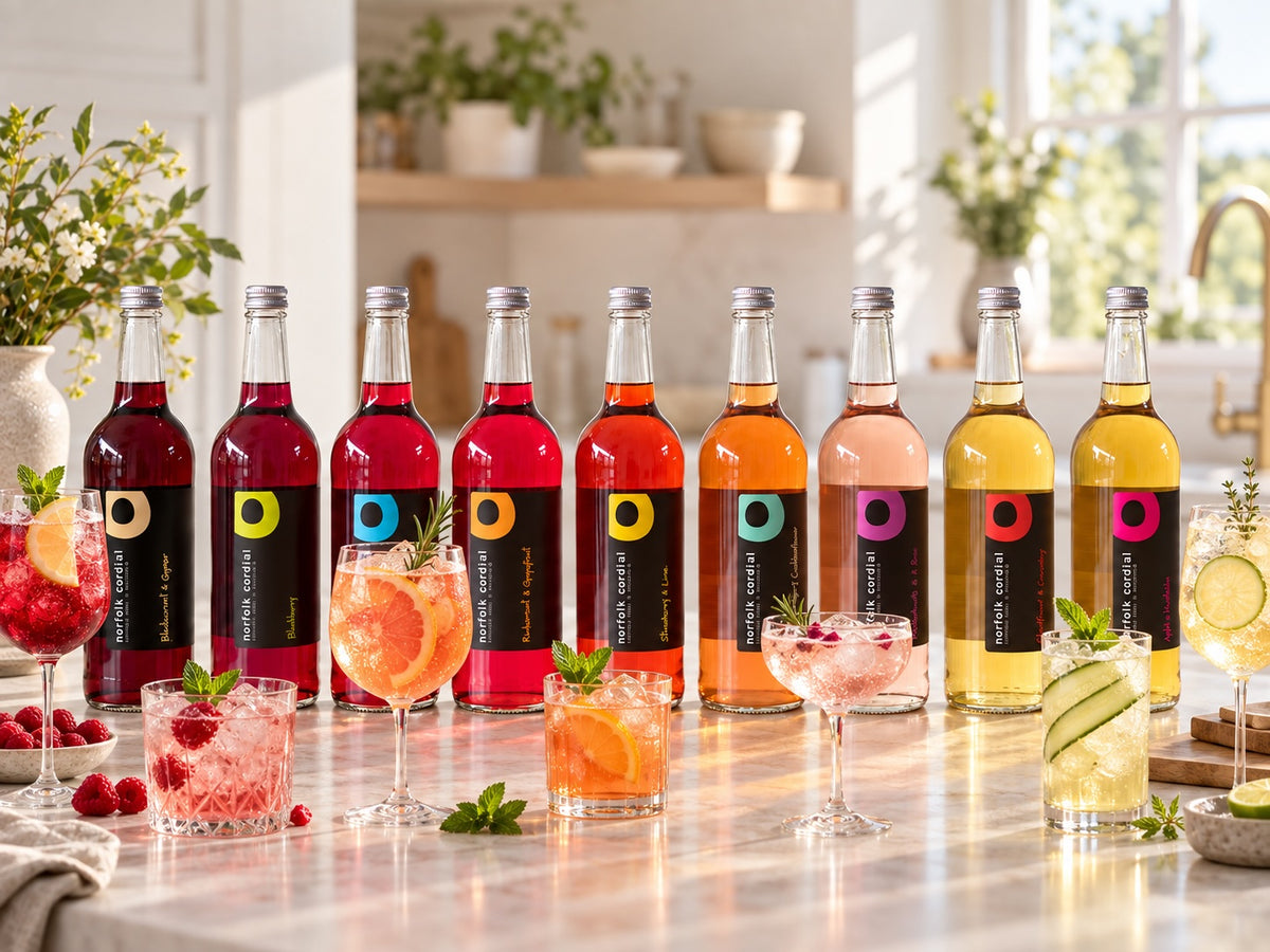 Norfolk Cordial 8 Bottle 750ml Selection with Summer Drinks