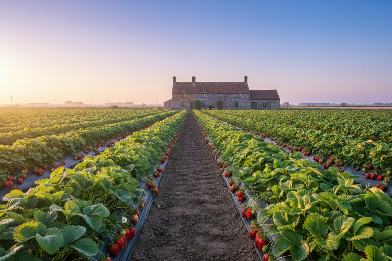 And please make the sky more atmospheric suggesting sunrise with a clear pastel blue and purple sky