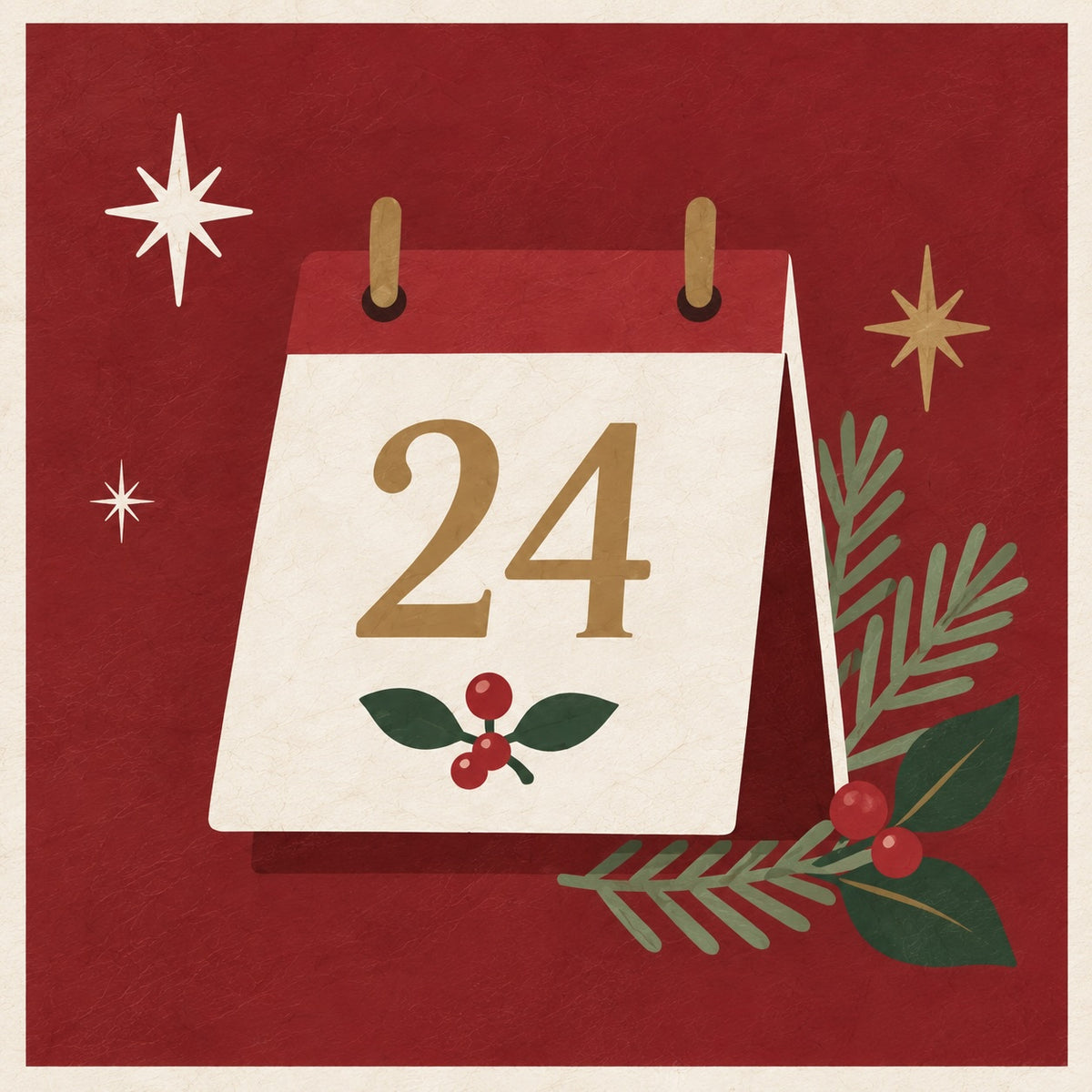 Illustration of a 24-day Christmas advent calendar, representing a gift that lasts throughout December.
