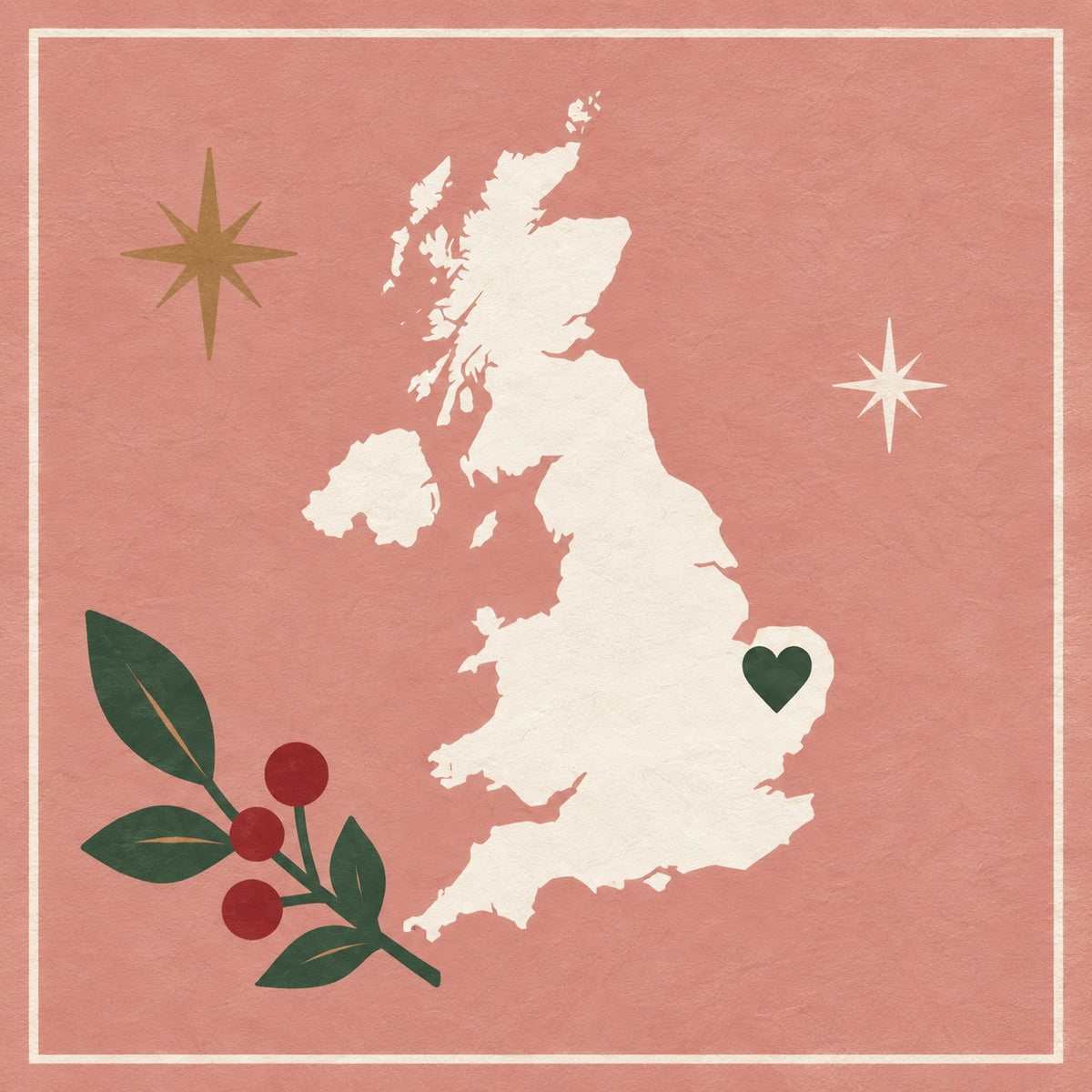 Illustration of the United Kingdom with Norfolk highlighted, representing Norfolk Cordial being crafted in Norfolk, UK.